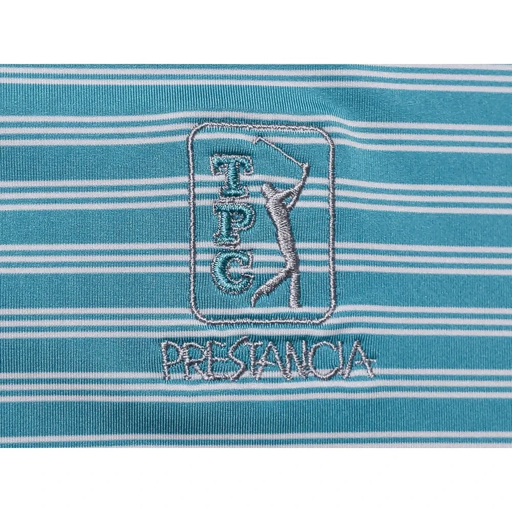 ADIDAS Golf Polo Shirt DQ1311 TPC Prestancia‎ National Interclub Blue Striped XL